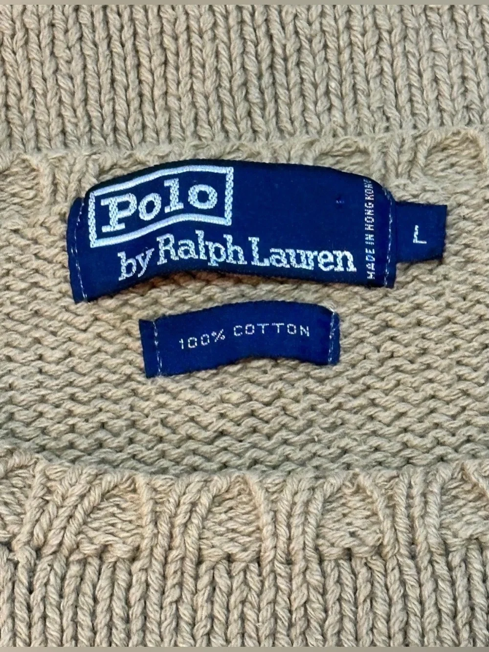 Polo Ralph Lauren Beige Knit Crewneck Sweater